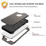 BENTOBEN Case for iPhone 8 Plus, iPhone 7 Plus Case, 3 in 1 Hybrid Hard PC Soft Rubber Heavy Duty Rugged Bumper Shockproof Anti Slip Full-Body Protective Phone Cover for iPhone 8 Plus/7 Plus, Gunmetal