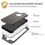 BENTOBEN Case for iPhone 8 Plus, iPhone 7 Plus Case, 3 in 1 Hybrid Hard PC Soft Rubber Heavy Duty Rugged Bumper Shockproof Anti Slip Full-Body Protective Phone Cover for iPhone 8 Plus/7 Plus, Gunmetal
