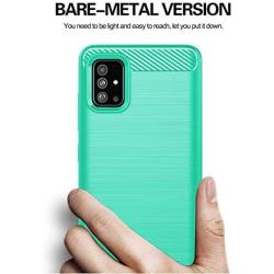 Galaxy A51 case,Samsung A51 case,MAIKEZI Soft TPU Slim Fashion Anti-Fingerprint Non-Slip Protective Phone Case Cover for Samsung Galaxy A51 (Mint Brushed TPU)