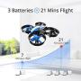 Holy Stone Mini Drone for Kids and Beginners RC Nano Quadcopter Indoor Small Helicopter Plane with Auto Hovering, 3D Flip, Headless Mode and 3 Batteries, Great Gift Toy for Boys and Girls, Blue