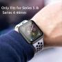 Misxi Black Hard Case Compatible with Apple Watch Series 5 Series 4 44mm with Screen Protector, Hard PC Case Slim Tempered Glass Screen Protector Overall Protective Cover for iwatch Series 5/4