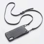 Bandolier Emma Crossbody Phone Case and Wallet - Black Leather with Pewter Detail - Compatible with iPhone SE / 8, 7, 6 Only