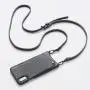 Bandolier Emma Crossbody Phone Case and Wallet - Black Leather with Pewter Detail - Compatible with iPhone SE / 8, 7, 6 Only
