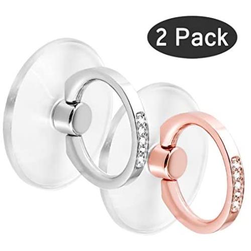 Transparent Cell Phone Ring Holder-（2pack） Cell Phone Ring Holder 360 Degree Rotation Phone Ring Grip Finger Ring Stand Kickstand Compatible Various Mobile Phones or Phone Cases