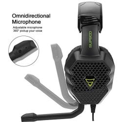 [Xbox One, PS4 Gaming Headset ]SUPSOO G811 Gaming Headset for New Xbox One, PS4 Controller,3.5mm Wired Over-ear Noise Isolating Microphone Volume Control for Mac/ PC/Laptop / PS4/Xbox One(Black&Green)