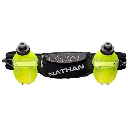 Nathan Hydration Running Belt Trail Mix Plus - Adjustable Running Belt – TrailMix Includes 2 Bottles/Flask – with Storage Pockets. Fits Most iPhones and Smartphones