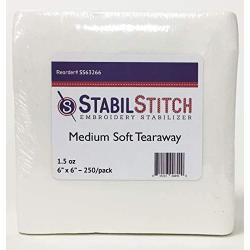 Medium (1.5 oz) Soft Tearaway 6" x 6" 250 Pack Embroidery Stabilizer