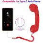 Cell Phone Handset,Retro Telephone Handset Anti Radiation Receivers 3.5MM for iPhone iPad,Mobile Phones,Computer Black (Red)