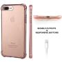 for iPhone 7 Plus Case, for iPhone 8 Plus Case, Matone Crystal Clear Shock Absorption Technology Bumper Soft TPU Cover Case for iPhone 7 Plus (2016)/iPhone 8 Plus (2017) - Clear Pink