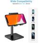 Cell Phone Stand, OMOTON Adjustable Phone Stand, Upgraded Height Increasing Desk Phone Holder for iPhone SE 2/11/ 11 Pro/XS Max, Samsung Galaxy S20/ S10 and Other Phones (3.5-7.0-Inch), Black
