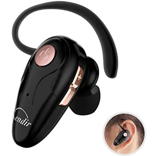 Bluetooth Headset, Kendir V5.0 Wireless Headphone Cell Phone Earpiece 8 Hrs Talking Time with Mic, Volume Control, Handsfree Earbud for iPhone, Android, Smartphone (One Piece, Black) Bluetooth Headset, Kendir V5.0 Wireless Headphone Cell Phone Earpiece 8 Hrs Talking Time with Mic, Volume Control, Handsfree Earbud for iPhone, Android, Smartphone (One Piece, Black)