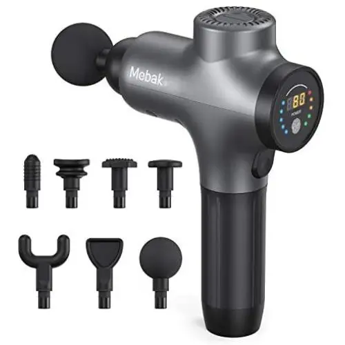Massager Gun Deep Tissue Percussion Muscle Massage for Pain Relief, Super Quiet Portable Neck Back Body Relaxation Electric Drill Sport Massager Brushless Motor with 7 Attachment 5 Speeds Mebak3 Massager Gun Deep Tissue Percussion Muscle Massage for Pain Relief, Super Quiet Portable Neck Back Body Relaxation Electric Drill Sport Massager Brushless Motor with 7 Attachment 5 Speeds Mebak3