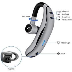 Bluetooth Headset,Hands-Free Wireless Business Bluetooth Earpiece with Noise Reduction Mic for Cell Phones-Compatible with iPhone and Android,Work for Office/Workout/Driving