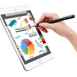 MEKO 2-in-1 Stylus Precision Disc Styli Touch Screen Pen with 3 Replaceable Tips for iPads, Tablets, iPhones, Smartphones, Samsung Galaxy Note/Tab (Black)