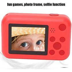 V BESTLIFE Kids Camera Gifts for 4-12 Year Old, Mini Child Camcorder with 2 Inch IPS Screen and Battery Suitable for Little Girl and Boy with Soft Silicone(Red)