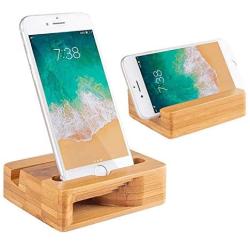 Encozy Cell Phone Stand with Sound Amplifier,Natural Bamboo Wooden Desktop Mobile Phone Holder (Sound Stand)