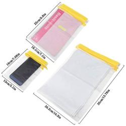 Meetory Clear Waterproof Bags Pouch Dry Bags for Camera Mobile Phone Maps Kayak Document Holder - 3 Piece Set Waterproof Plastic Pouch Utility Bags