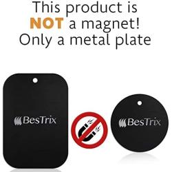 Metal Plate for Magnetic Mount with 3M Adhesive (Set of 4) Extra Thin by Bestrix