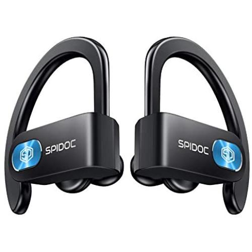 Bluetooth Headphones, Spidoc 5.0 Auto Pairing Deep Bass HiFi Stereo Sound True Wireless Earbuds in Ear Bluetooth Earphones Binaural Call Headset with Built in Mic and Charging Case for Sports Running