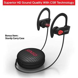 SENSO Bluetooth Headphones, Best Wireless Sports Earphones w/Mic IPX7 Waterproof HD Stereo Sweatproof Earbuds for Gym Running Workout 8 Hour Battery Noise Cancelling Headsets