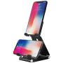Dual Foldable Phone Tablet Stand, Multi-Angle Cell Phone Tablet Video Game Stand for Nintendo Switch iPhone X 8 7 6 Plus 5 5c, Accessories, iPad Universal Other Tablets Phones - Black (Black)