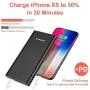 PD 3.0 18W Quick Charge Power Bank QC Portable Charger High Speed 10000mAh Fast Charging USB-C Back Up Battery Pack Compatible for iPhone 11 Pro Max Samsung Galaxy S10 S9 S8 Note 9 8 Cell Phone Black