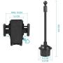 VAKs Car Cup Holder Phone Mount Adjustable Automobile Cup Holder Smart Phone Cradle Car Mount for iPhone 11 Pro/XR/XS Max/X/8/7 Plus/6s/Samsung S10+/Note 9/S8 Plus/S7 Edge(Black)