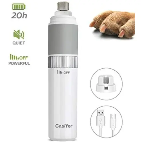 Casifor Dog Nail Grinder and Clippers Quiet with 20h Working Time Professional Pet Nail Trimmer Stepless Speed Regulation Pet Nail Grinder Eelectric Nail File for Large Medium Small Dogs and Cats Casifor Dog Nail Grinder and Clippers Quiet with 20h Working Time Professional Pet Nail Trimmer Stepless Speed Regulation Pet Nail Grinder Eelectric Nail File for Large Medium Small Dogs and Cats