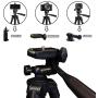 Phone Tripod, 51’’ Extendable Lightweight Aluminum Phone Tripod Stand with Cell Phone Mount Holder & Bluetooth Remote, Tripod for iPhone/Android/Smartphone & Camera (Black)