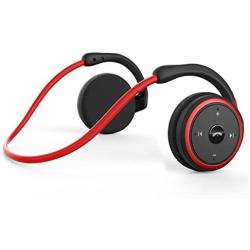 Small Bluetooth Headphones Behind The Head, Sports Wireless Headset with Built in Microphone and Crystal-Clear Sound, Fold-able and Carried in The Purse, and 12-Hour Battery Life, red