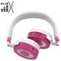 JuniorJams Volume Limiting Headphones for Kids 3+ Protect Hearing – Foldable & Adjustable Bluetooth Wireless Headphones for Tablets, Smartphones, PCs – 22-Hour Battery Life by Puro Sound Labs, Pink