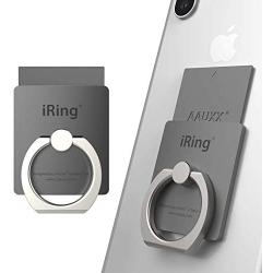 iRing Link-Detachable Plate for Wireless Charging, Include Hook Mount for Wall or Car Cradle. Original AAUXX Cell Phone Ring Grip Finger Holder Mobile Stand, Universally Compatible.(Grey)