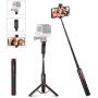 Selfie Stick Tripod, BlitzWolf Lightweight Aluminum All in One Extendable Phone Tripod for Gopro Dslr Camera, Selfie Stick with Wireless Remote for iPhone 11 Pro/XS Max/XS/XR/X/8/7/6, Galaxy S10/S9/S8