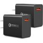 [2-Pack] Quick Charge 3.0 Wall Charger,18W QC 3.0 USB Wall Charger Adapter Fast Charging Block Compatible Wireless Charger Compatible with Samsung Galaxy S10 S9 S8 Plus S7 S6 Edge Note 9, LG, Kindle