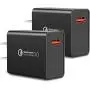 [2-Pack] Quick Charge 3.0 Wall Charger,18W QC 3.0 USB Wall Charger Adapter Fast Charging Block Compatible Wireless Charger Compatible with Samsung Galaxy S10 S9 S8 Plus S7 S6 Edge Note 9, LG, Kindle