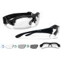 Bertoni Prescription Sport Sunglasses Sport Goggles with Optical Clip Adapter for RX - Interchangeable Arms/Strap - cod. 399
