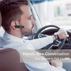 AIKELA Handsfree Headset V5.0 Bluetooth Earpiece Stable Connecting on Two Devices Wireless Calling Headphone with Clear Voice Long Work Time for iPhone Android, Driving, Business