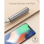 Mini Portable Charger 3350mAh Xcentz, Compact External Battery Premium Aluminum with Flashlight Lipstick-Sized Pocket Power Bank Phone Charger for iPhone, Samsung Galaxy, Other Android Phone - Grey