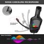 Gaming Headset K20 3.5mm Wired Gaming Headset Surround Sound Headset, Volume Control E-Sports Headset with Microphone, Suitable for PC Laptop PS4 Smartphone