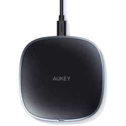 AUKEY Wireless Charger 10W Qi Fast Charging with Micro USB and ABS Base, Deliver Precise Power to Most Qi Enabled Smartphones, no Need to Remove Case (Non-Metal)