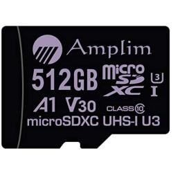 512GB 100MB/s Pro Micro SD Card Plus SD Adapter Pack. Amplim 512 GB MicroSDXC Memory Card (Class 10 U3 A1 V30 UHS-I UHS-1 TF SDXC Card) MicroSD Card for Cell Phone, Galaxy, Fire, GoPro, DJI, Camera