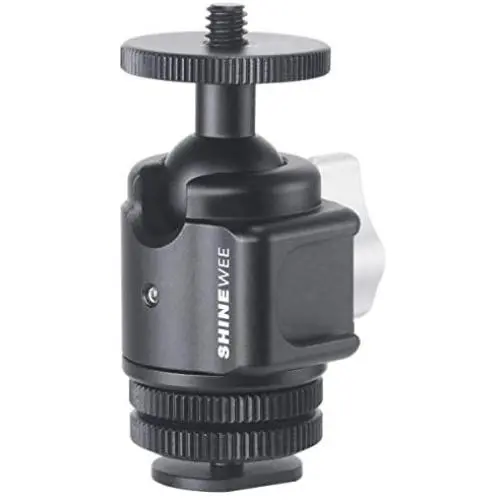 Ball Head with Cold Shoe Mount, 360 Degree Panning, 90 Degree Tilt Notch, 1/4" Screw and Shoe Mount, for Tripod,Selfie Stick,Monopod Mount, Come with on Camera Hot Shoe Adapter. Ball Head with Cold Shoe Mount, 360 Degree Panning, 90 Degree Tilt Notch, 1/4" Screw and Shoe Mount, for Tripod,Selfie Stick,Monopod Mount, Come with on Camera Hot Shoe Adapter.