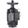 Ball Head with Cold Shoe Mount, 360 Degree Panning, 90 Degree Tilt Notch, 1/4" Screw and Shoe Mount, for Tripod,Selfie Stick,Monopod Mount, Come with on Camera Hot Shoe Adapter.