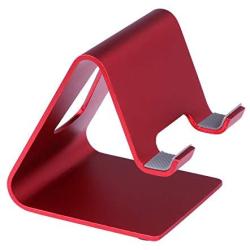 Cell Phone Universal Desk Stand Compatible with All Mobile Smart Phone,Heavy Duty But Elegant, High End Look (Red)