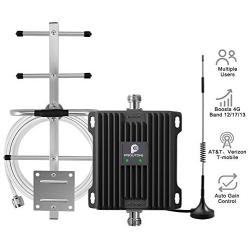 Cell Phone Signal Booster for Home and Office - Boost Verizon AT&T T-Mobile 4G LTE Data & HD Voice (Volte) Signal with 700MHz Dual Band 12/13/17 Cell Repeater Amplifier Kit Omni/Yagi Antennas