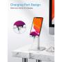 Cell Phone Stand, OMOTON Adjustable Angle Height Desk Phone Dock Holder for iPhone SE 2/11 / 11 Pro/XS Max/XR, Samsung Galaxy S20 / S10 / S9 / S8 and Other Phones (3.5-7.0-Inch),Silver