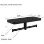 GZILA Double Toilet Paper Holder, Wall Mounted Roll Bathroom Mobile Phone Tissue Holder with Shelf Large Stuff Storage Rack, Non-Slip Matte Black