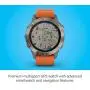 Garmin Fenix 6 Sapphire Titanium with Orange Band, Premium Multisport GPS Watch (010-02158-13) and Texel 10,000mAh Portable Battery Pack, Wall and Car Charger Bundle