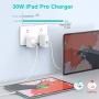 USB C Charger for 2020/2018 iPad Pro 12.9 Gen 4/3, iPad Pro 11 Gen 2/1, MacBook Pro, New MacBook Air 13 inch, MacBook 12 inch, 45W Thunderbolt 3 USB C Power Adapter, 6.6ft USB C to C Cable, LED