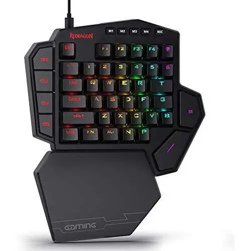 Redragon K585 DITI One-Handed RGB Mechanical Gaming Keyboard, Blue Switches, Type-C Professional Gaming Keypad with 7 Onboard Macro Keys, Detachable Wrist Rest, 42 Keys Redragon K585 DITI One-Handed RGB Mechanical Gaming Keyboard, Blue Switches, Type-C Professional Gaming Keypad with 7 Onboard Macro Keys, Detachable Wrist Rest, 42 Keys